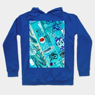 Street Art Blue Graffiti Tag Stickers NYC Hoodie